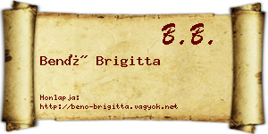 Benő Brigitta névjegykártya